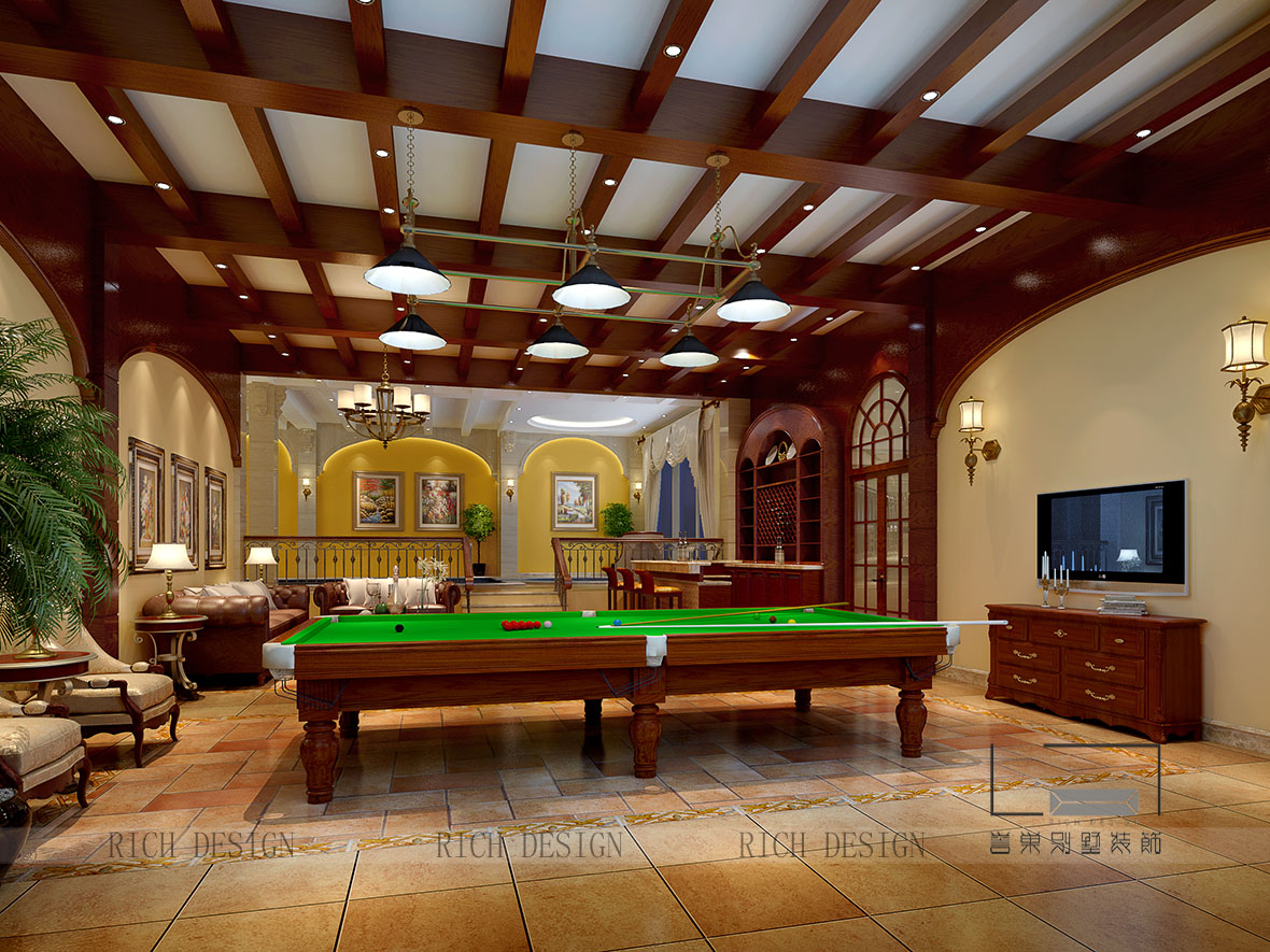 翡翠灣美式地下2層休閑區(qū)裝修設(shè)計(jì)效果圖