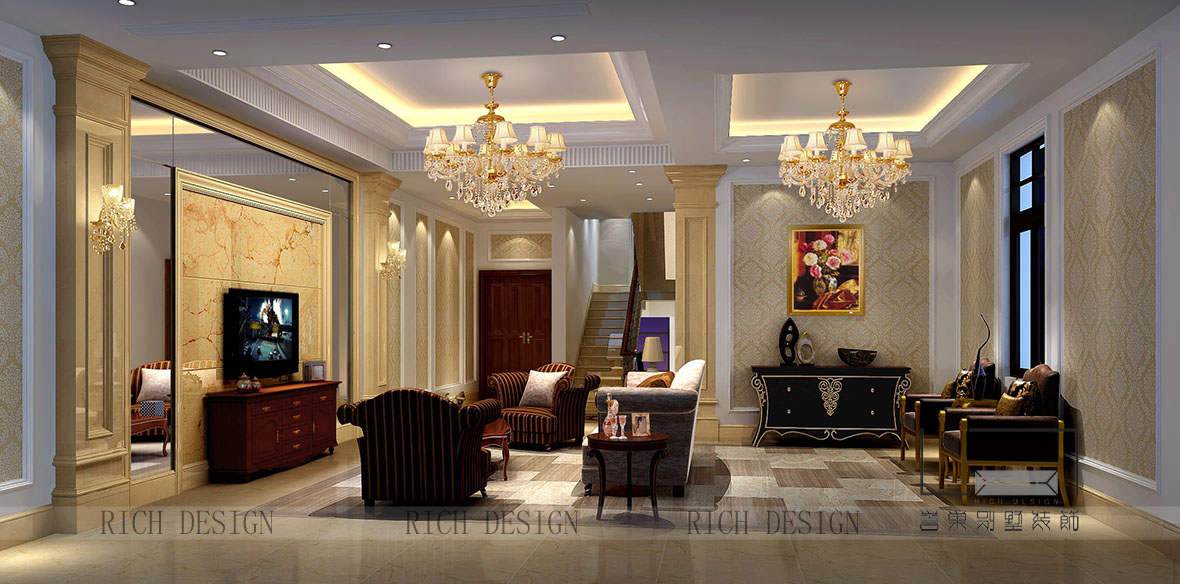 翡翠灣一層客廳裝修設(shè)計(jì)案例效果圖