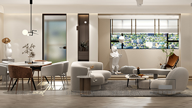 中洲華府現(xiàn)代風(fēng)格162平裝修效果圖