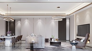 壹方中心現(xiàn)代風格165平裝修效果