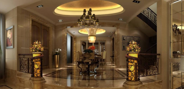 別墅大廳古典風(fēng)格裝修設(shè)計(jì)效果圖