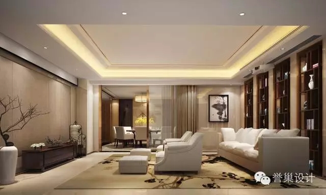 別墅中式影視廳裝飾設計效果圖