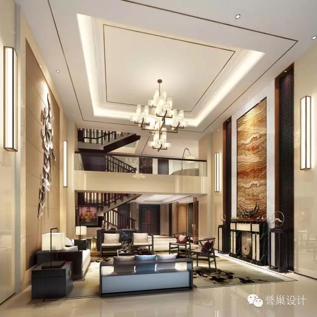 別墅中式影視廳裝飾設計效果圖