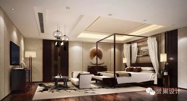 別墅中式影視廳裝飾設計效果圖