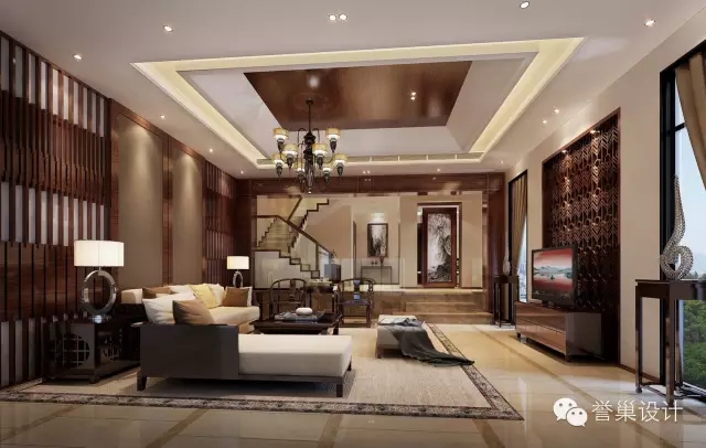 中式電視廳裝飾效果圖