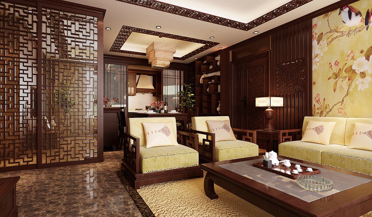 中式客廳裝修效果圖