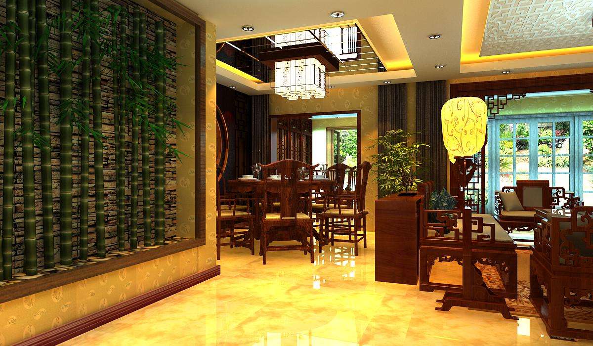 中式餐廳裝修效果圖