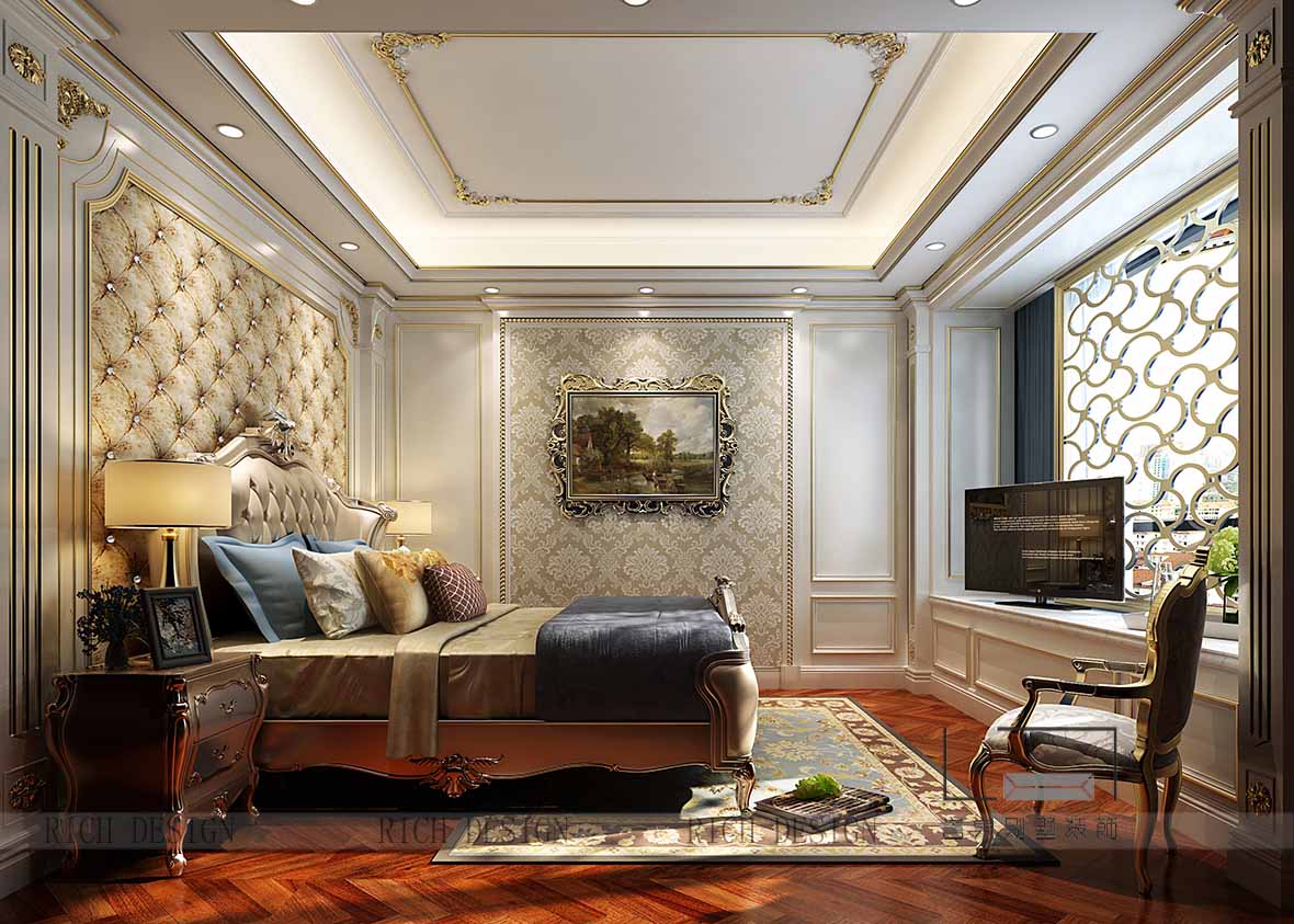 別墅臥室軟裝設(shè)計(jì)效果圖