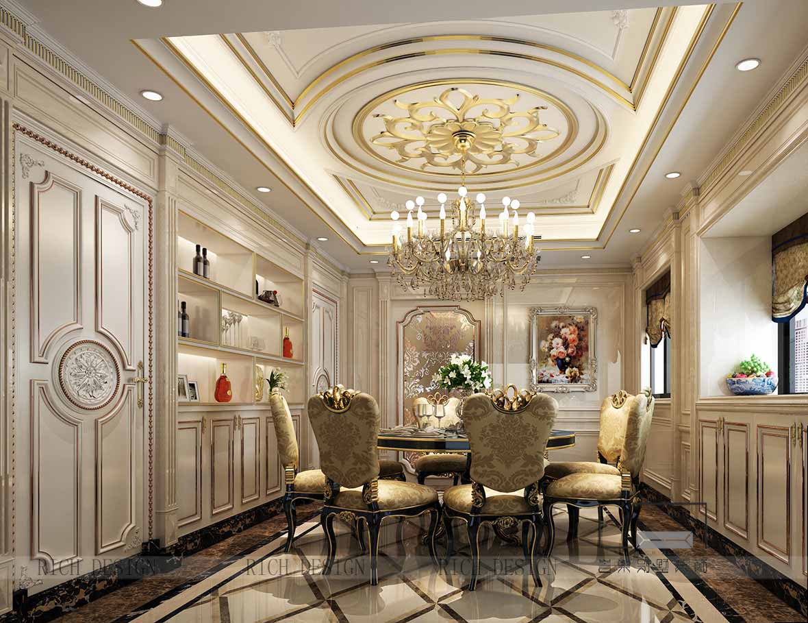 別墅餐廳軟裝設(shè)計(jì)效果圖