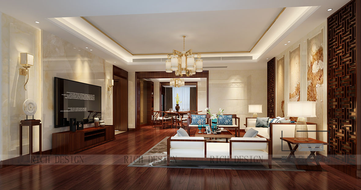 香御豪庭現(xiàn)代客廳裝飾設(shè)計(jì)效果圖