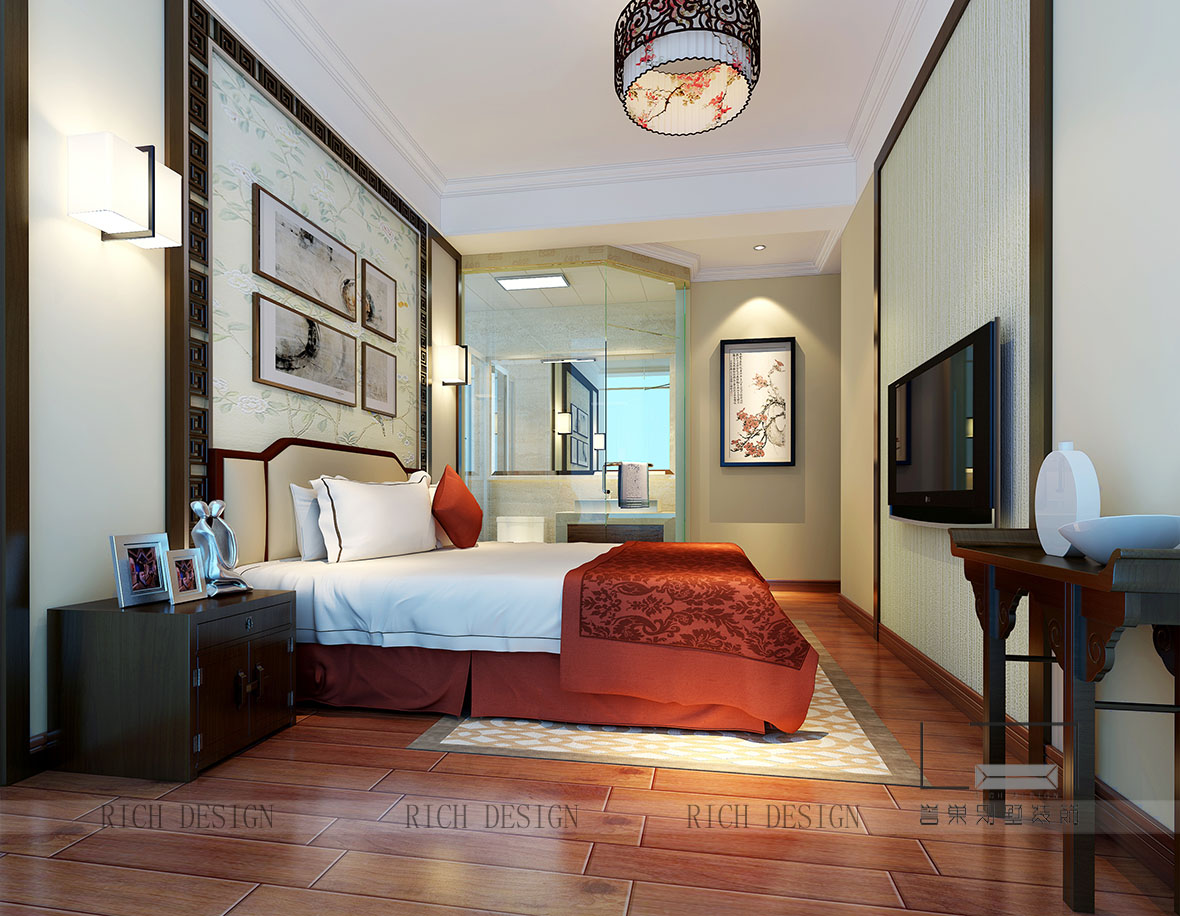 中糧錦云新中式臥室2裝飾欣賞圖