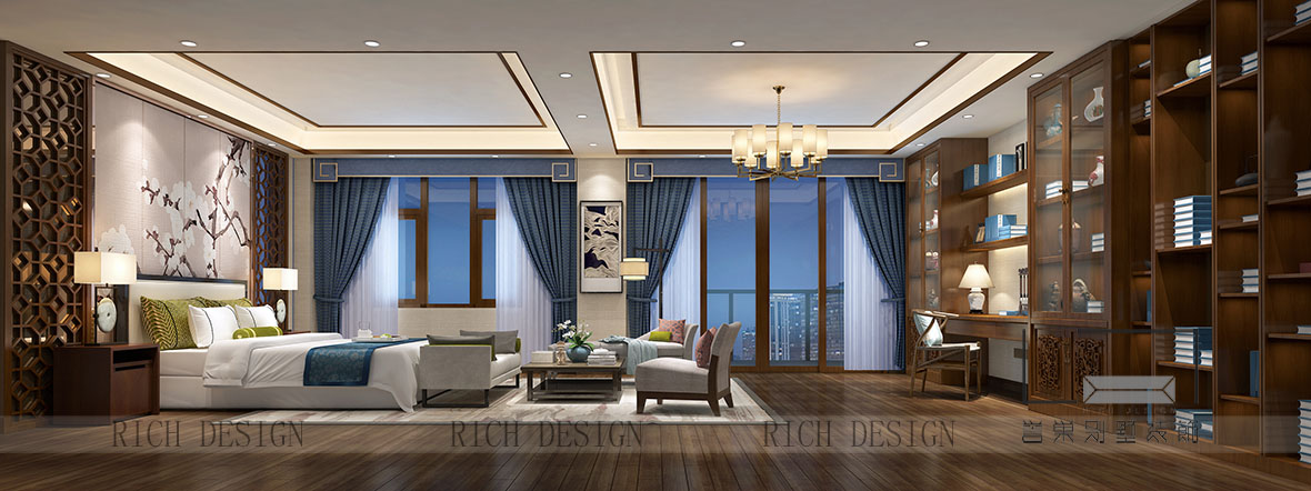  蘭江山第別墅中式書房燈飾設(shè)計(jì)效果圖