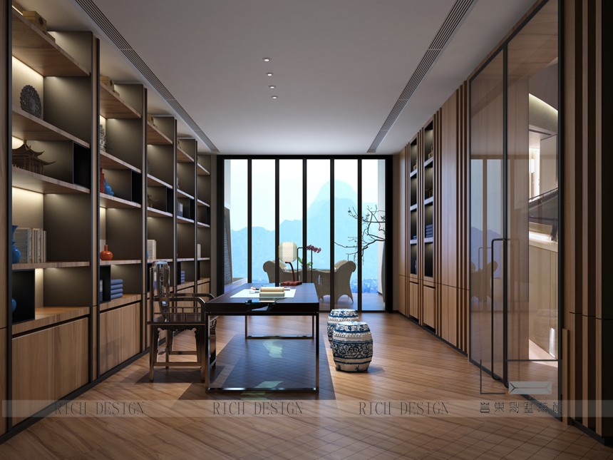家居書房簡約風格裝飾設計效果圖