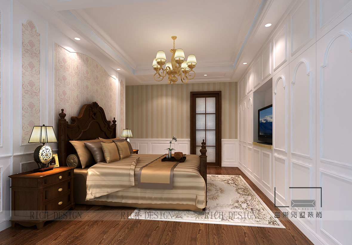 美式臥室地板裝飾搭配效果圖