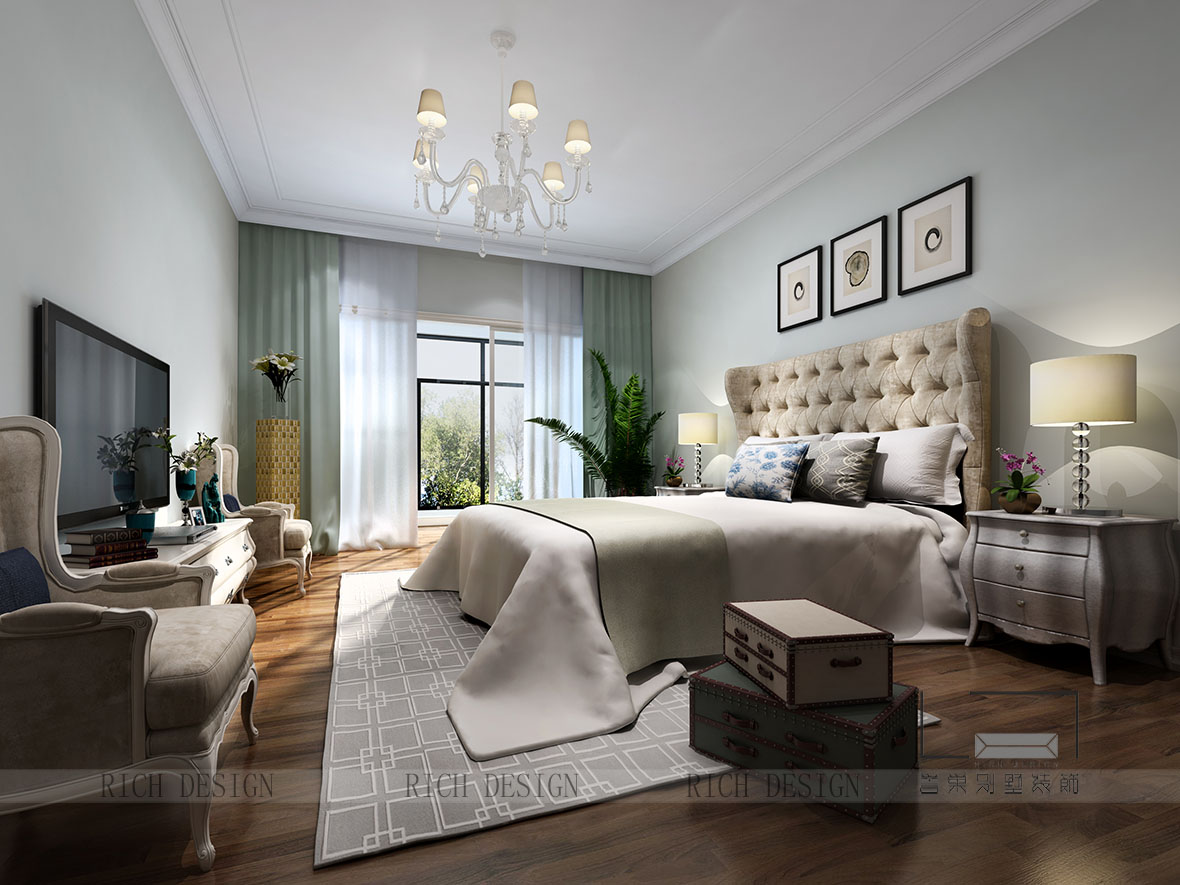 別墅臥室2軟裝裝飾設(shè)計(jì)效果圖