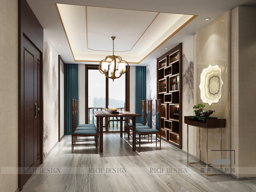 山語清暉別墅中式餐廳裝修效果圖