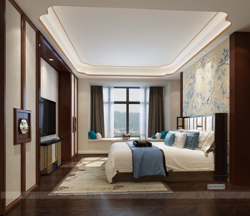 山語清暉別墅中式臥室裝修效果圖