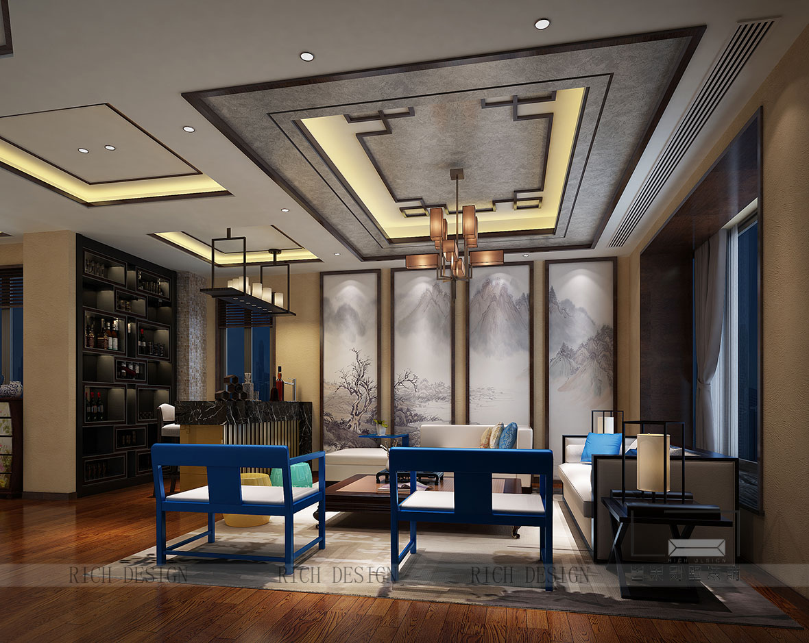   別墅中式客廳裝修欣賞圖