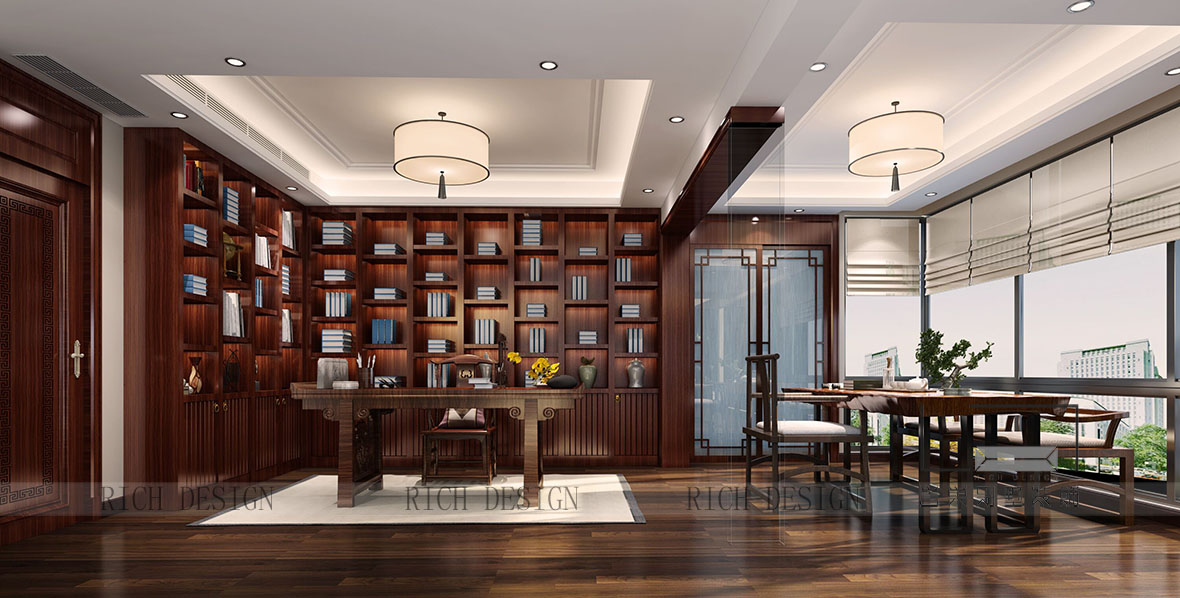 別墅中式書室裝修欣賞圖