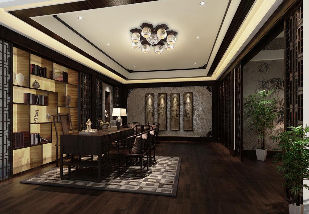 別墅書房裝飾設(shè)計(jì)效果圖