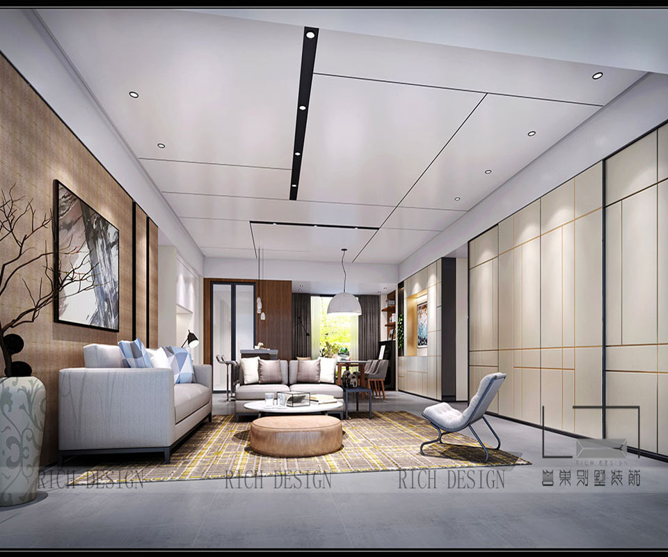 深圳別墅簡約客廳2裝修設(shè)計(jì)效果圖