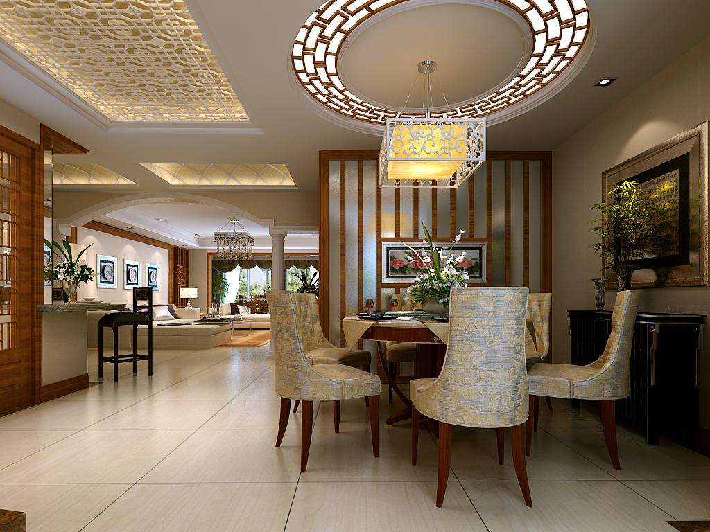 別墅室內(nèi)餐廳裝飾效果圖