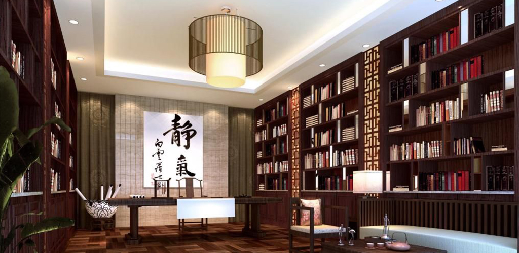 別墅中式書房裝修設計效果圖