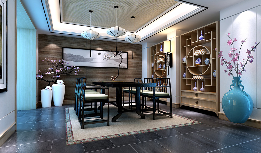 別墅中式書房裝修效果圖