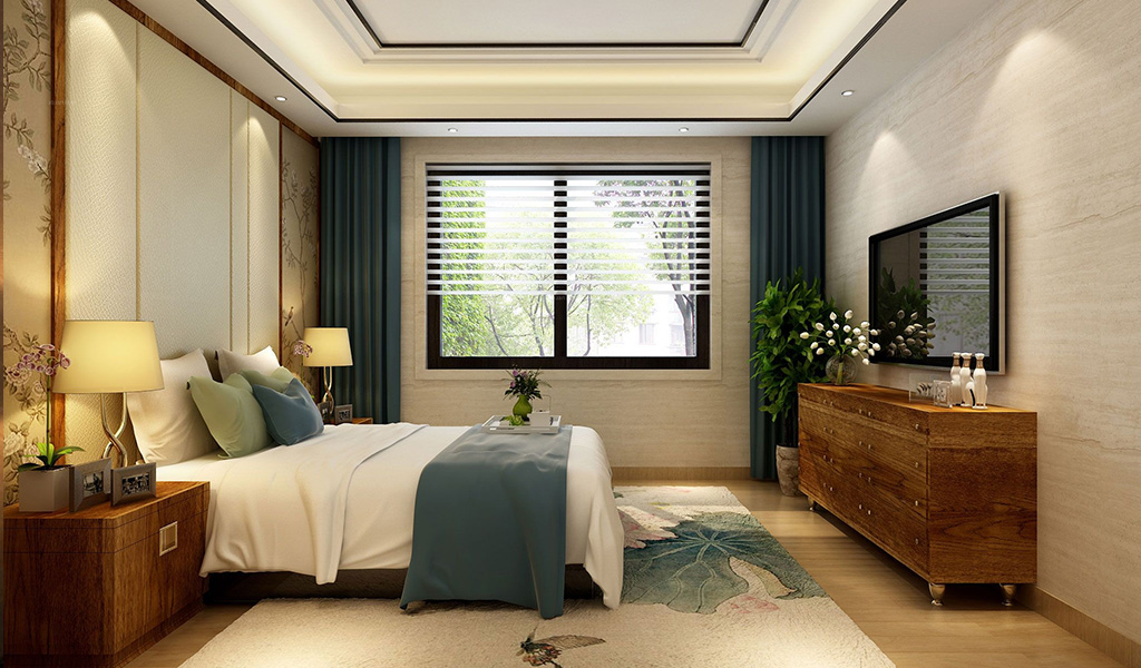別墅中式臥室裝修效果圖
