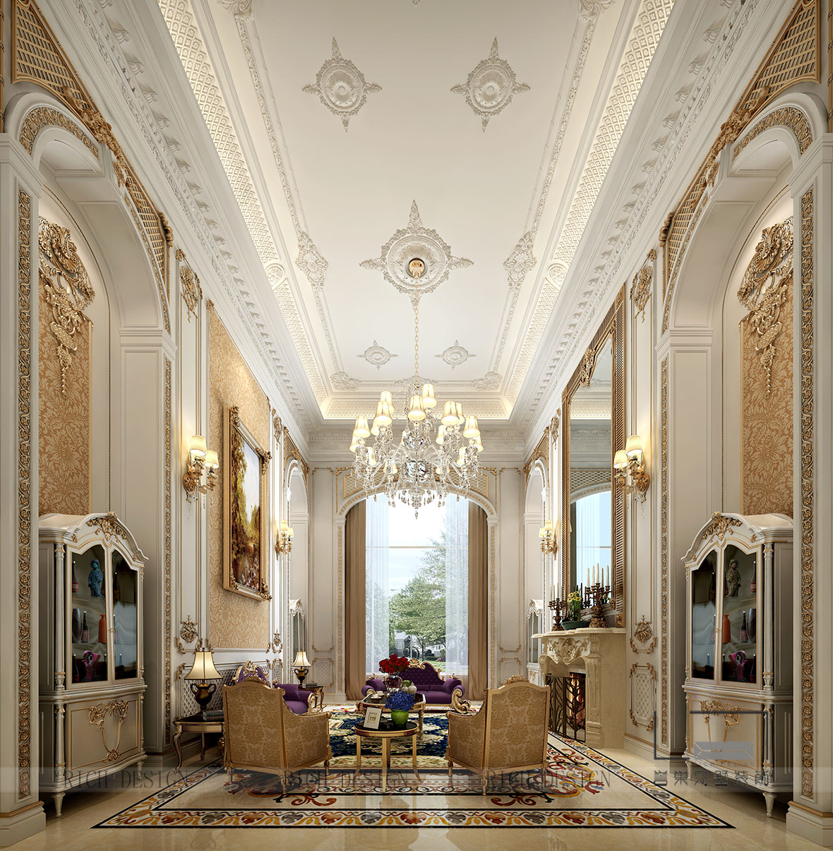 別墅現(xiàn)代客廳設計效果圖