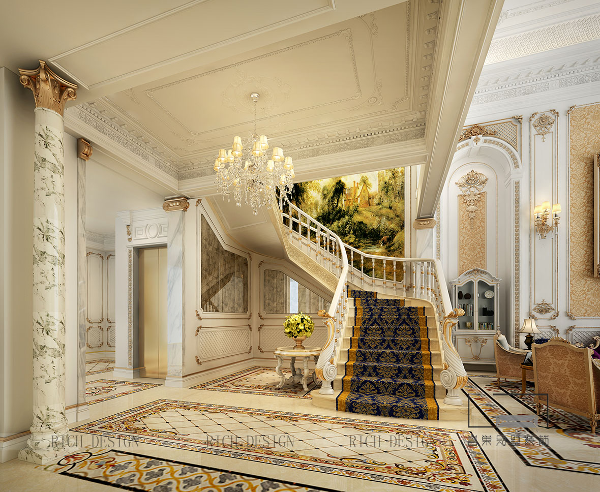 別墅現(xiàn)代樓梯間設計效果圖