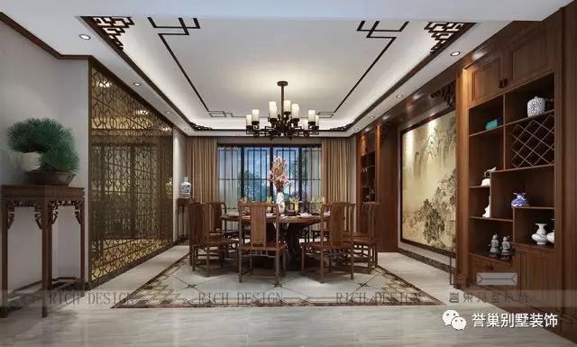 別墅中式餐廳裝飾風(fēng)格2效果圖