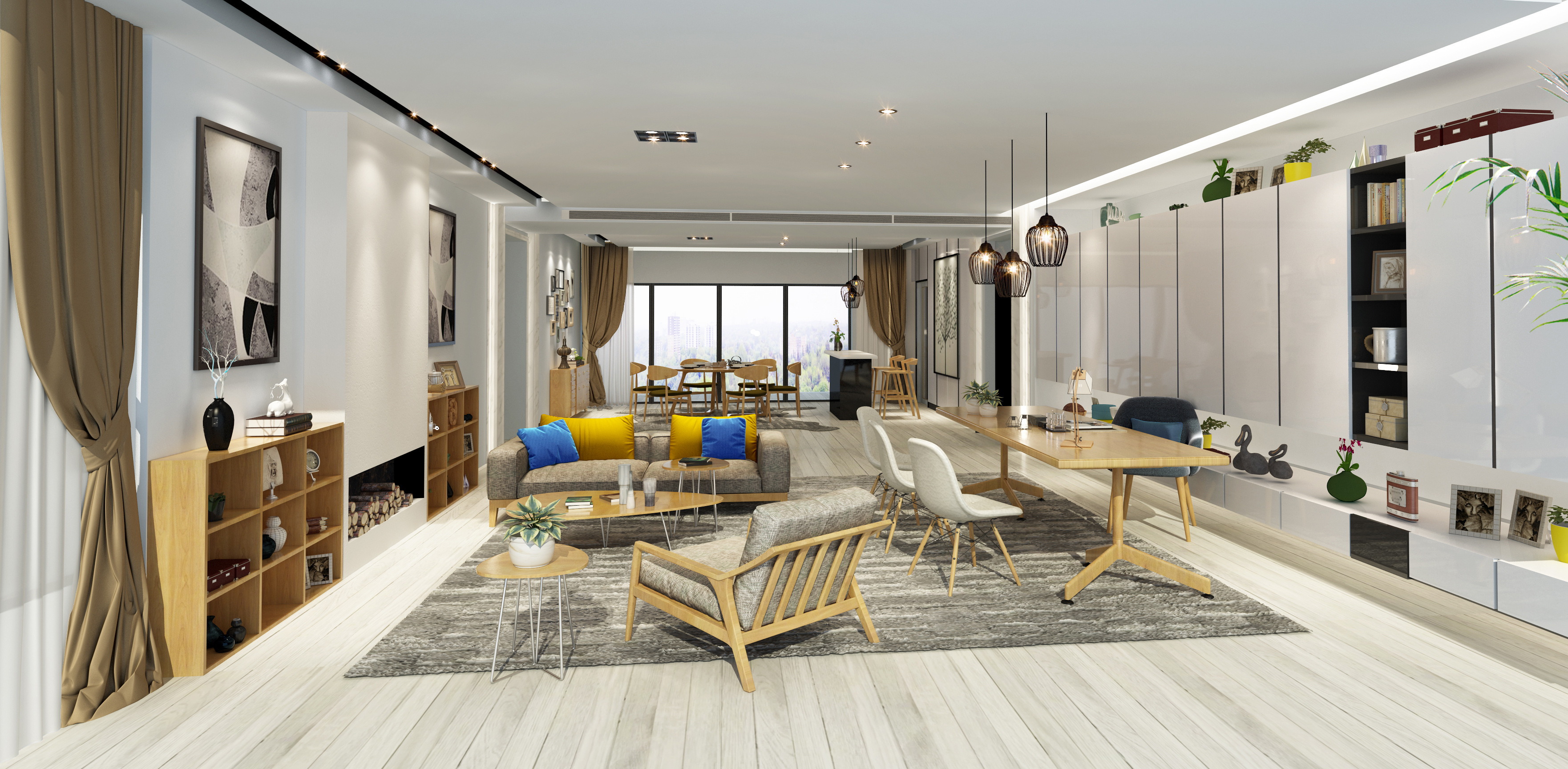 別墅裝修現(xiàn)代客廳效果圖