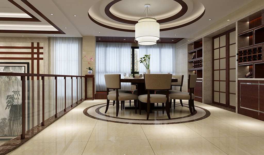 別墅中式餐廳風格2裝飾設計效果圖