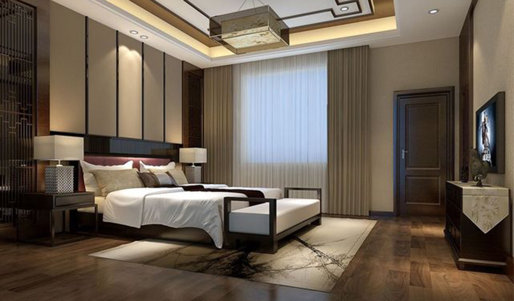 別墅中式臥室風格3裝飾設計效果圖