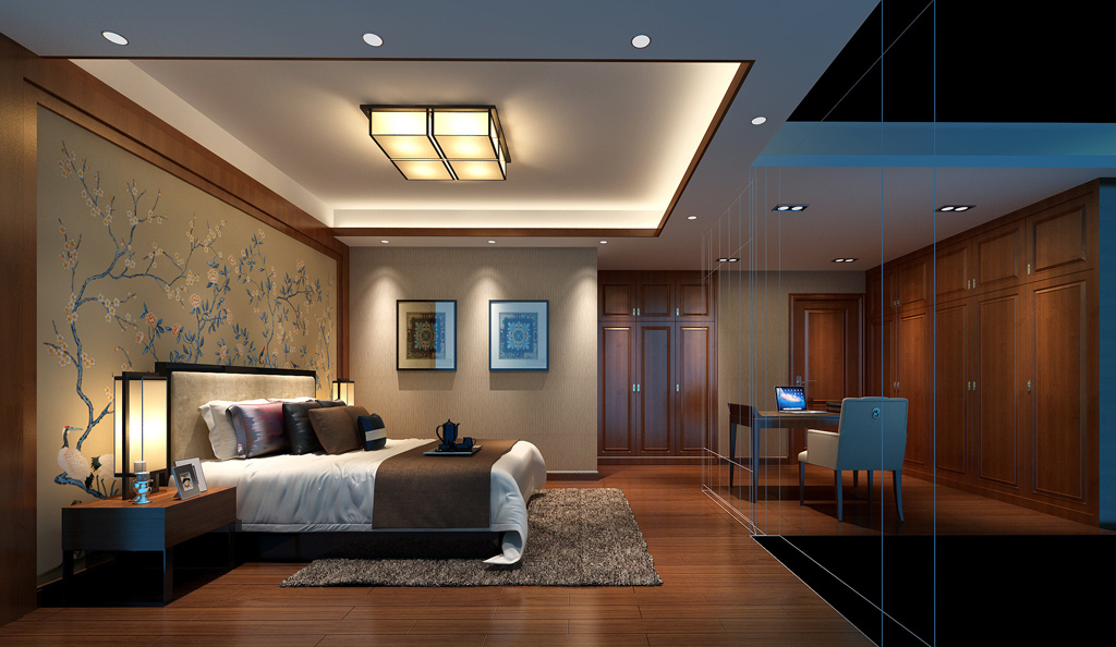 別墅中式臥室裝飾欣賞圖