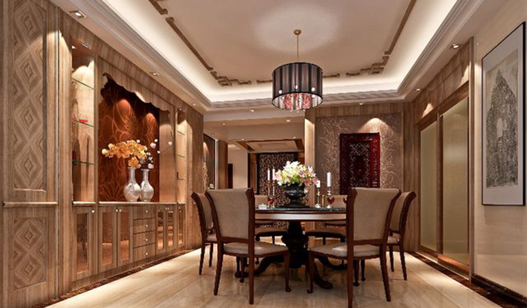 別墅中式餐廳裝飾效果圖