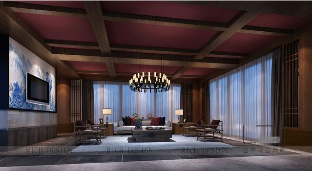 別墅中式裝飾效果圖1