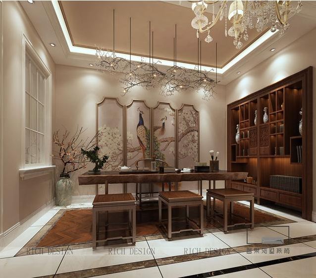 別墅中式裝飾效果圖4