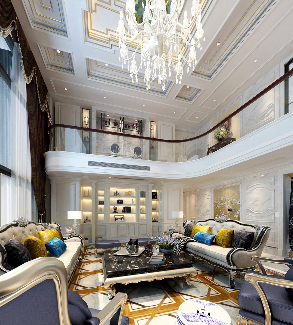 別墅歐式客廳裝修效果圖