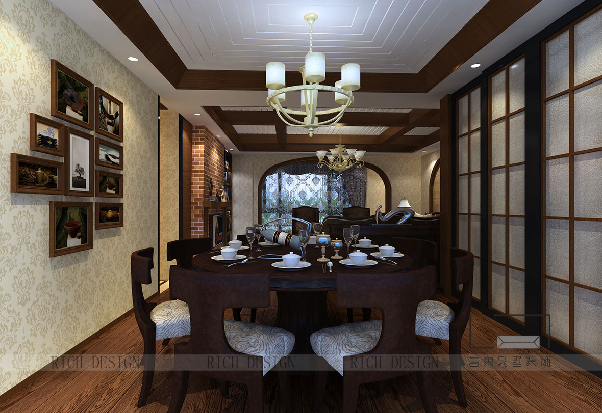 美式鄉(xiāng)村餐廳效果圖