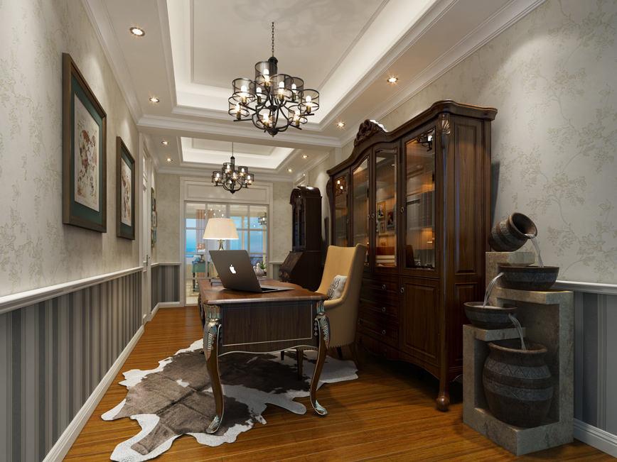 別墅書房裝修設(shè)計(jì)效果圖