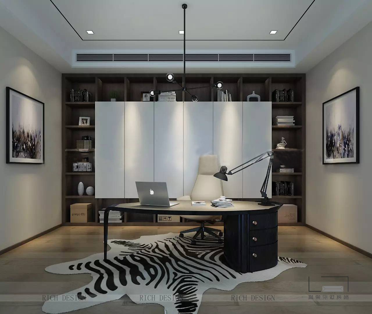 簡約書房效果圖
