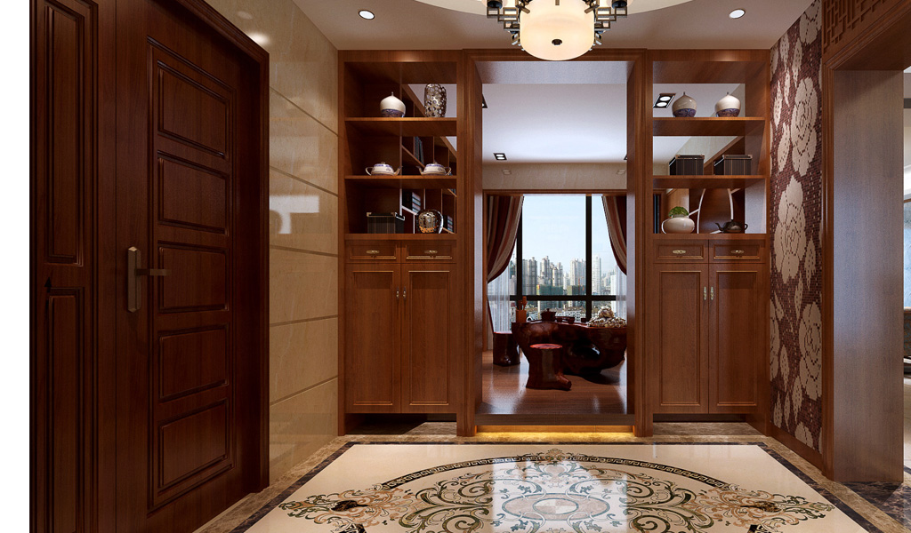 別墅中式玄關(guān)裝飾設(shè)計效果圖
