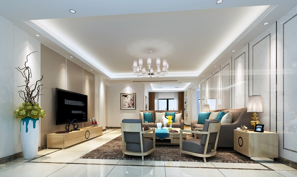 別墅現(xiàn)代客廳裝修效果圖