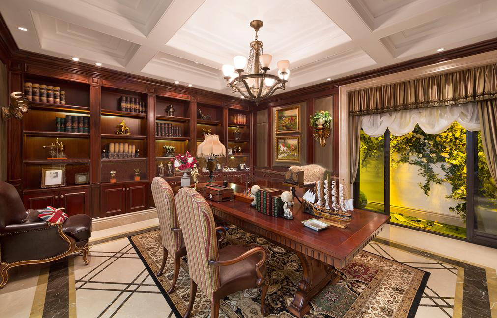 別墅裝飾書房效果圖