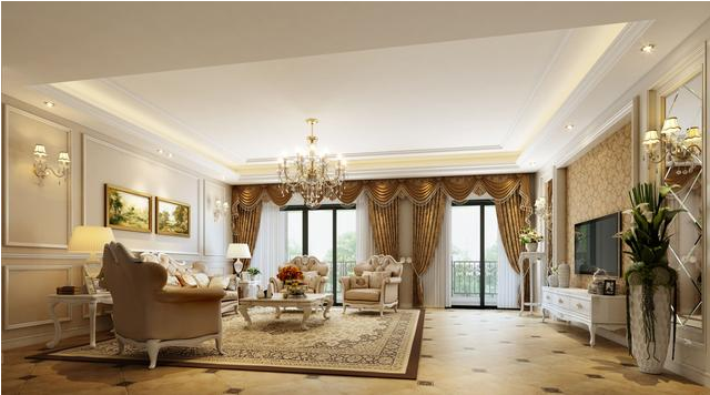 在別墅裝飾中如何合理的搭配窗簾