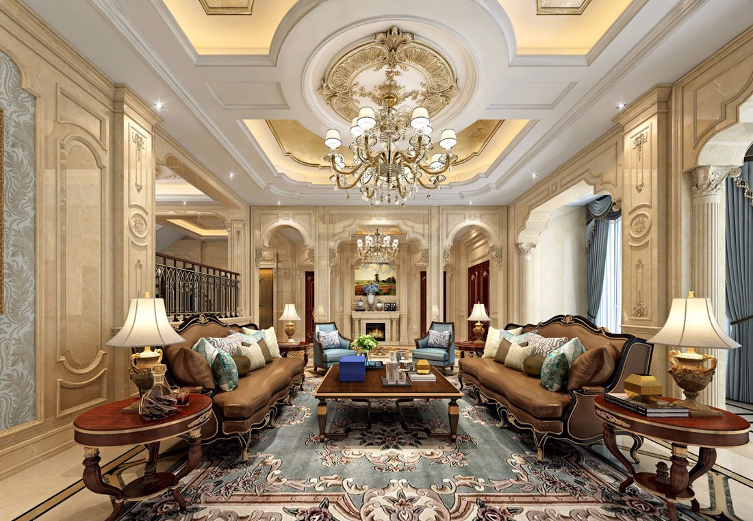 別墅客廳裝飾設(shè)計效果圖