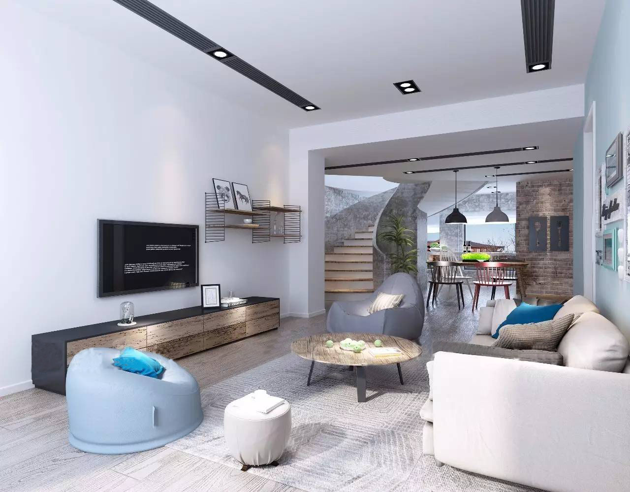 別墅裝修設(shè)計客廳效果圖