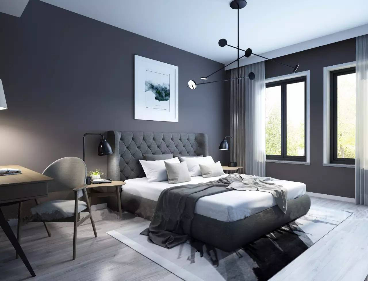 別墅裝修設(shè)計臥室效果圖2